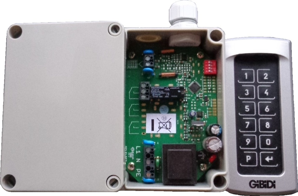 Codeklavier met 2 Relais - 40 codes I Relais 2-delig opbouw IP65 - 230