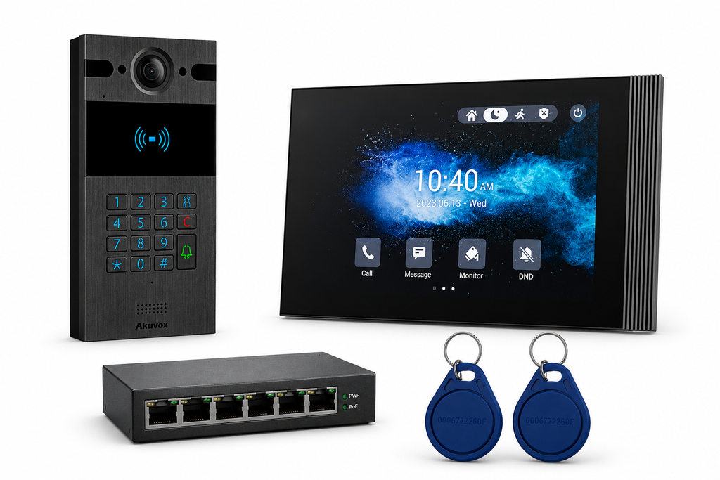 Akuvox VISION ENTRY KEY | Complete IP Video-intercomkit | Codeklavier | Badge & NFC