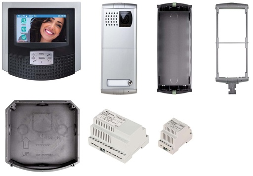 [KIT2262PLC] KIT VIDEO-GRIJS-HANDENVRIJ-KLEUR-TOUCH-MYLOGIC-PROFILO-DUO I Farfisa 