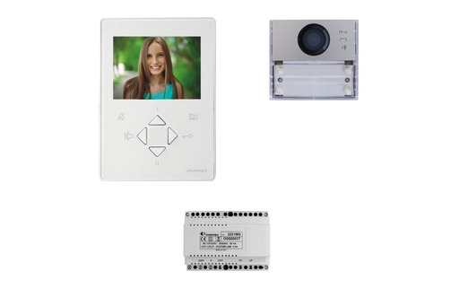 [KIT1252ABW] KIT VIDEO-WIT-HANDENVRIJ-KLEUR-ZHEROS-ALBA-DUO I Farfisa 