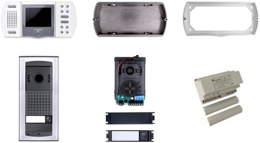 [KIT9161AGCW] KIT VIDEO-WIT-HANDENVRIJ-KLEUR-ECHOS-AGORÀ-RED. ELO I Farfisa 