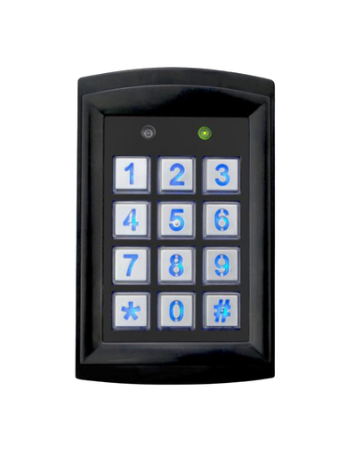 [23105189-2] Cube Reader Codeklavier met kaartlezer I 2 Relais I 1000 Codes I Zwart