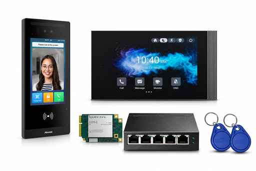 [AK-V-204G] VISION PRO 4G | Complete Video-intercomkit | 7" Touchscreen | 4G connectie | QR, Badge & Gezichtsherkenning